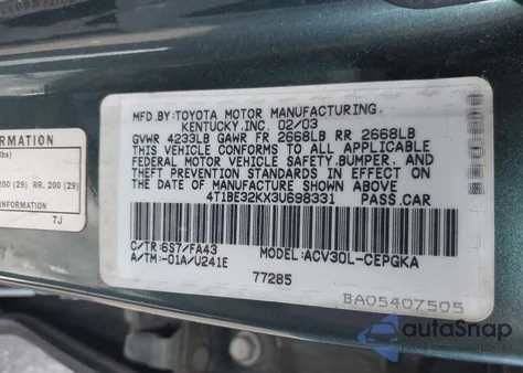 2003 Toyota Camry Xle from USA, damaged, VIN 4T1BE32KX3U698331